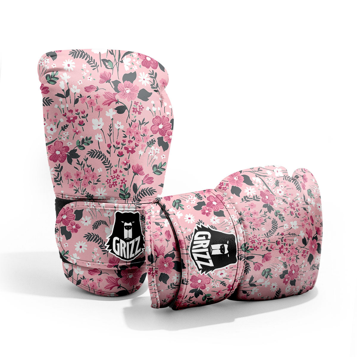 Floral Flower Pink Print Pattern Sparring Gloves-grizzshop