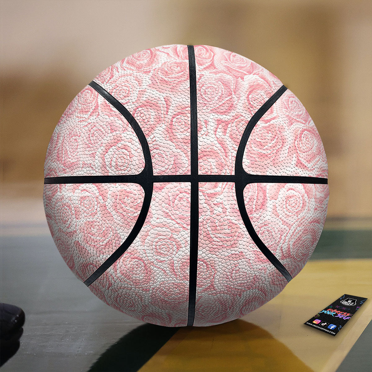 Floral Flower Pink Rose Print Pattern Basketball-grizzshop