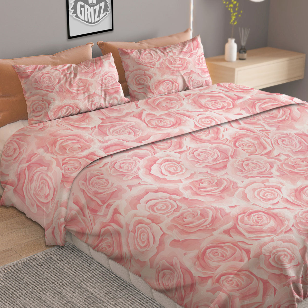 Flamingo Watercolor Print Pattern Duvet Cover Bedding Set