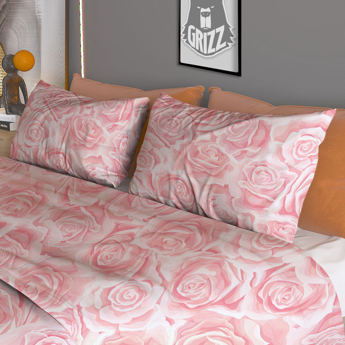 Flamingo Watercolor Print Pattern Duvet Cover Bedding Set