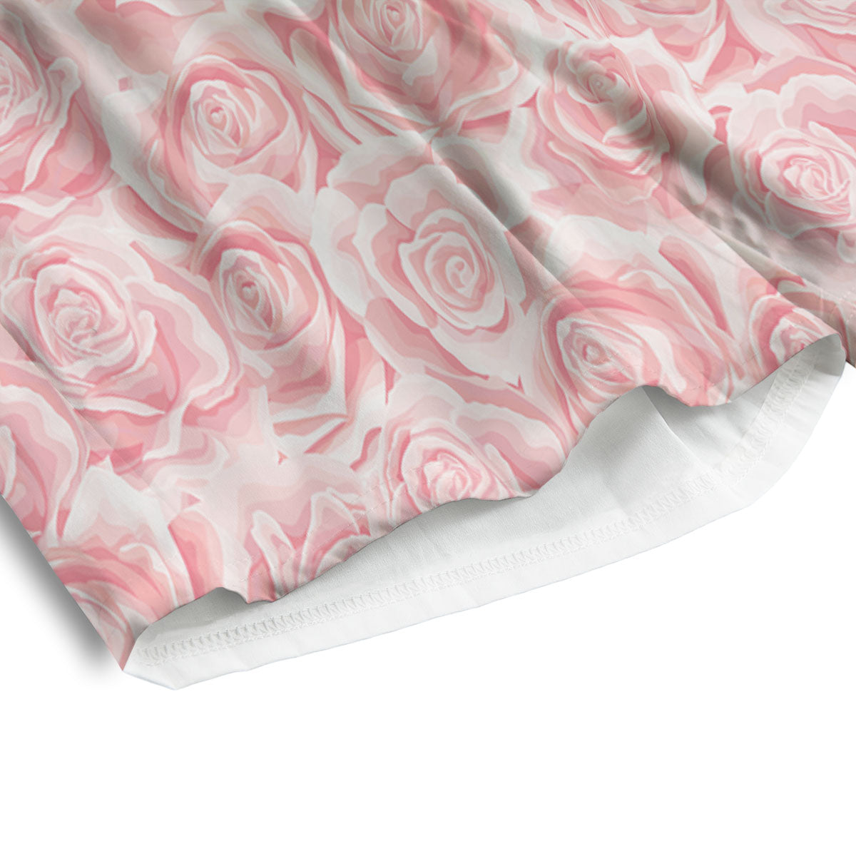 Floral Flower Pink Rose Print Pattern Men's Athletic Shorts