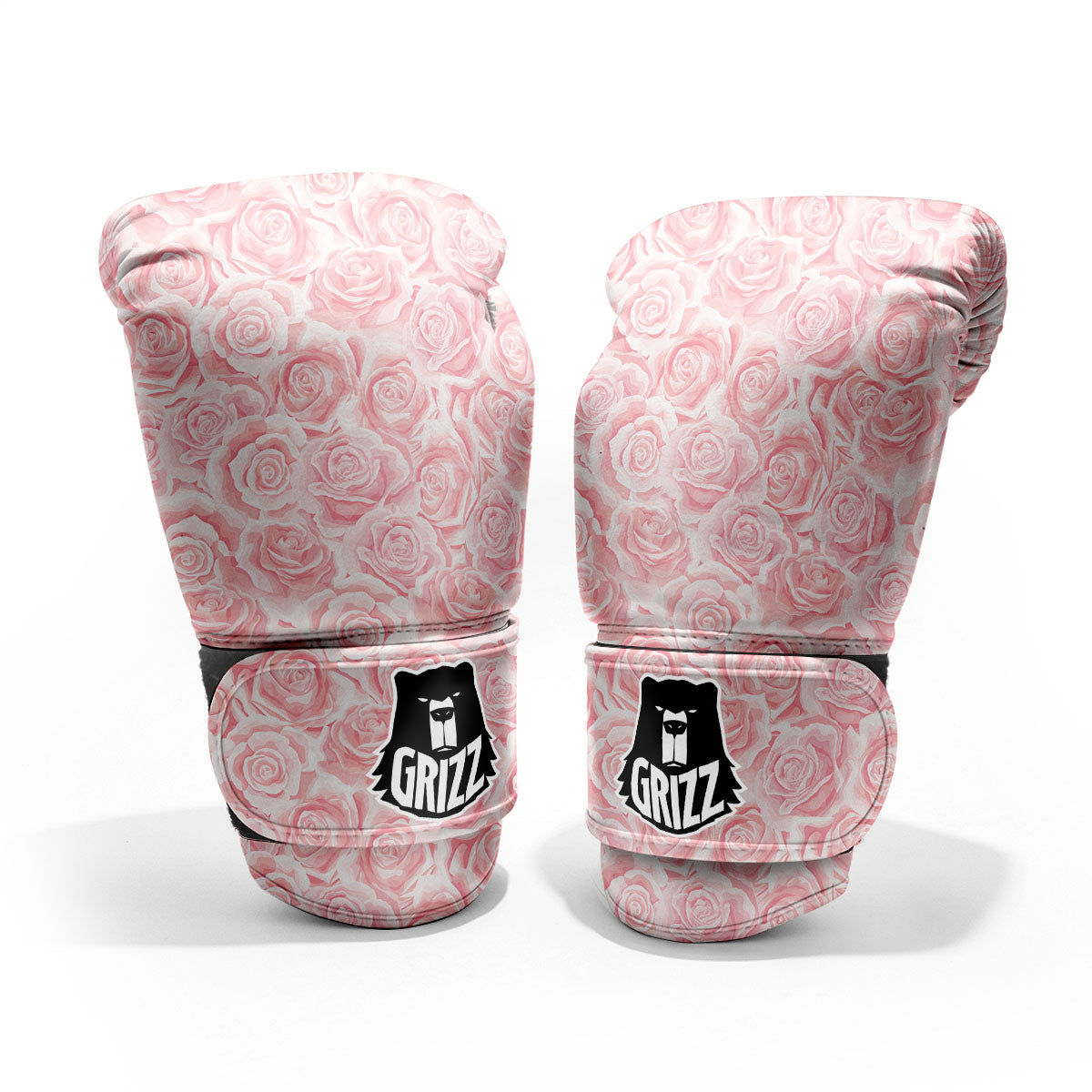 Floral Flower Pink Rose Print Pattern Sparring Gloves-grizzshop