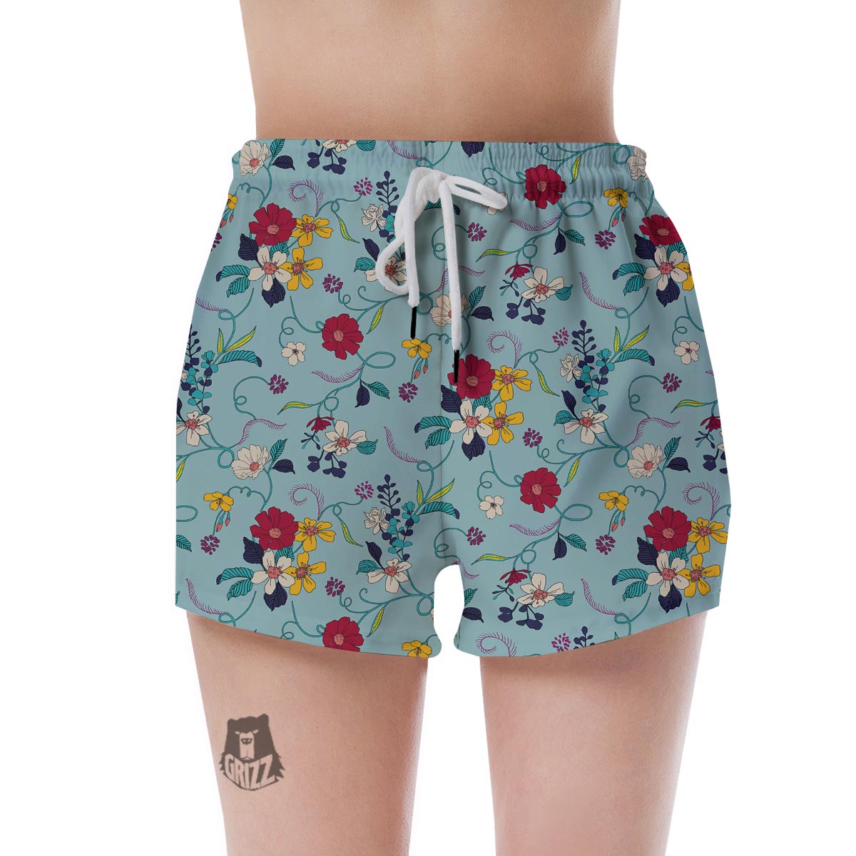 Floral Flower Print Women's Shorts-grizzshop