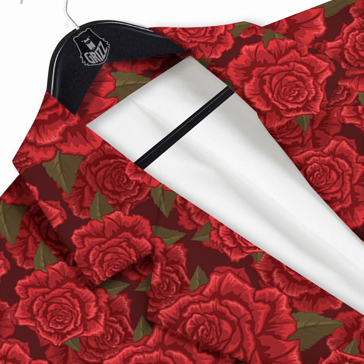 Floral Flower Red Rose Print Pattern Men's Sport Coat-grizzshop