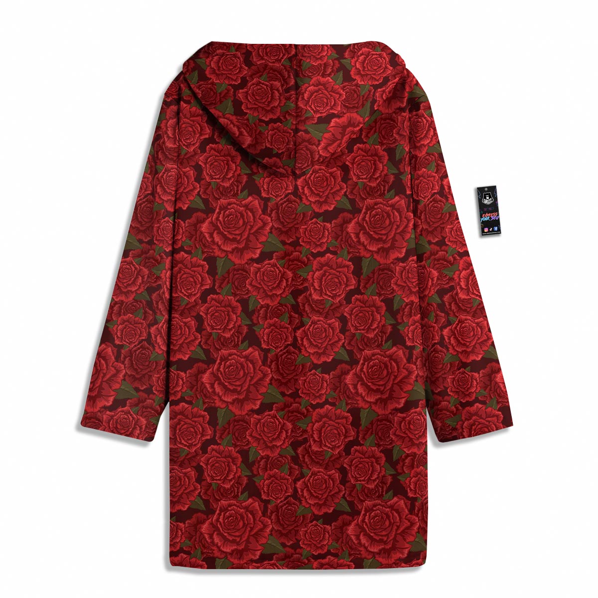 Floral Flower Red Rose Print Pattern Men's Windbreaker Jacket-grizzshop