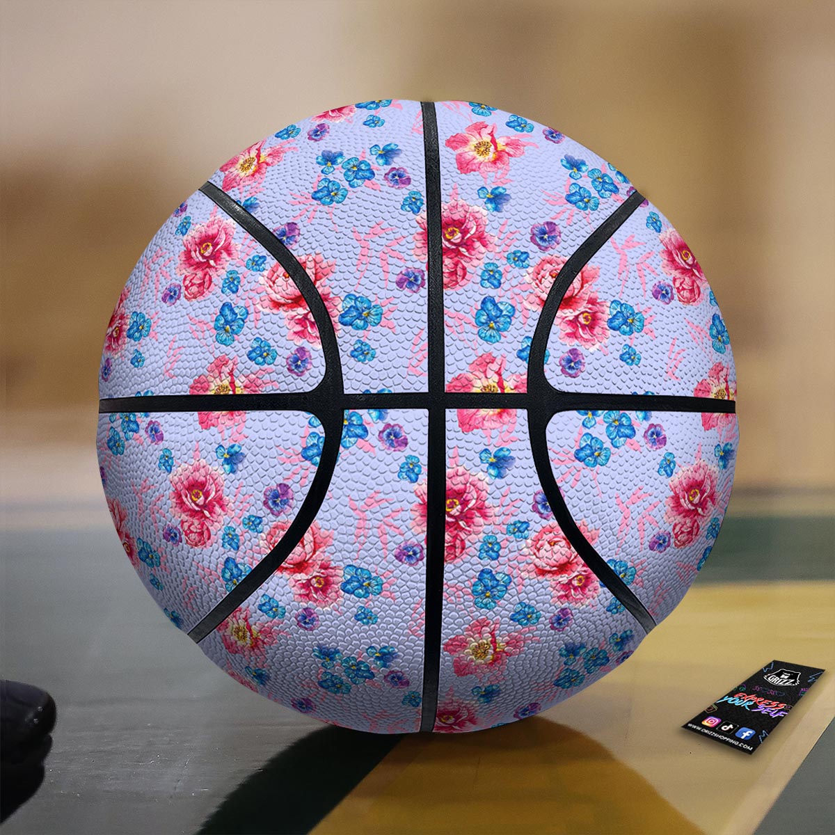 Floral Flower Rose Pansy Print Pattern Basketball-grizzshop