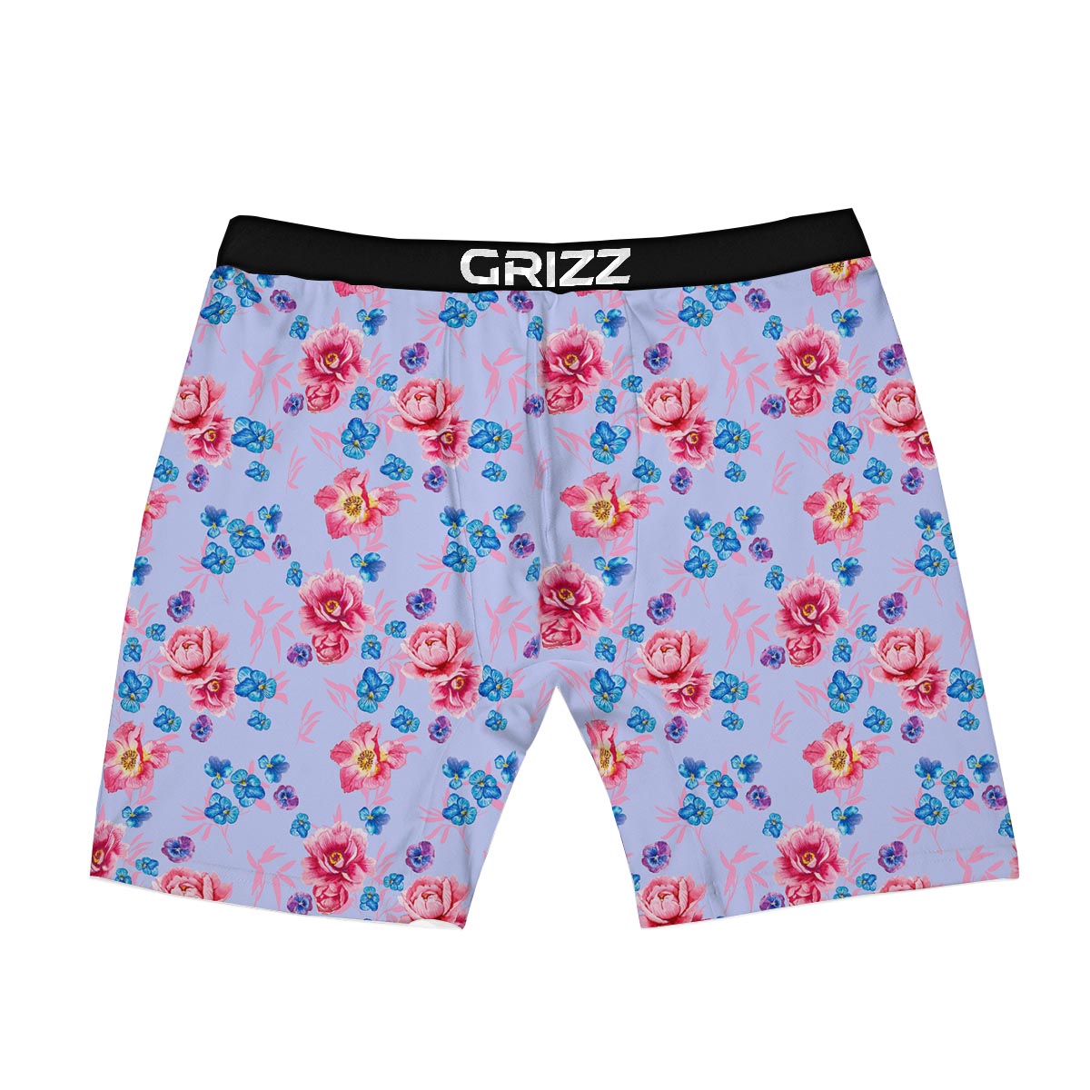 Floral Flower Rose Pansy Print Pattern Boxer Briefs-grizzshop
