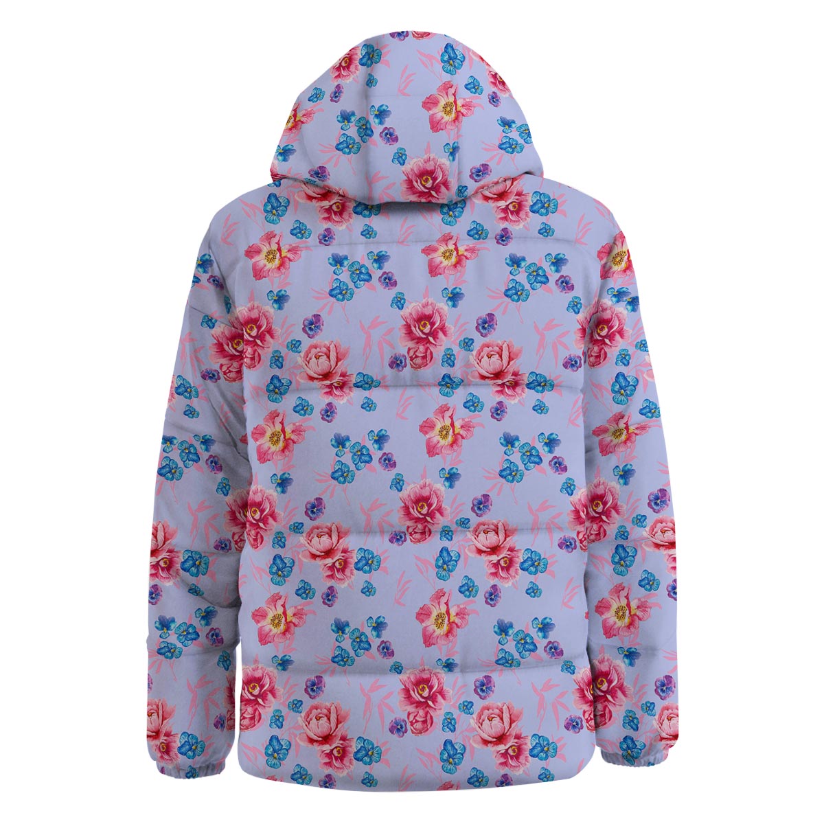 Floral Flower Rose Pansy Print Pattern Down Jacket-grizzshop