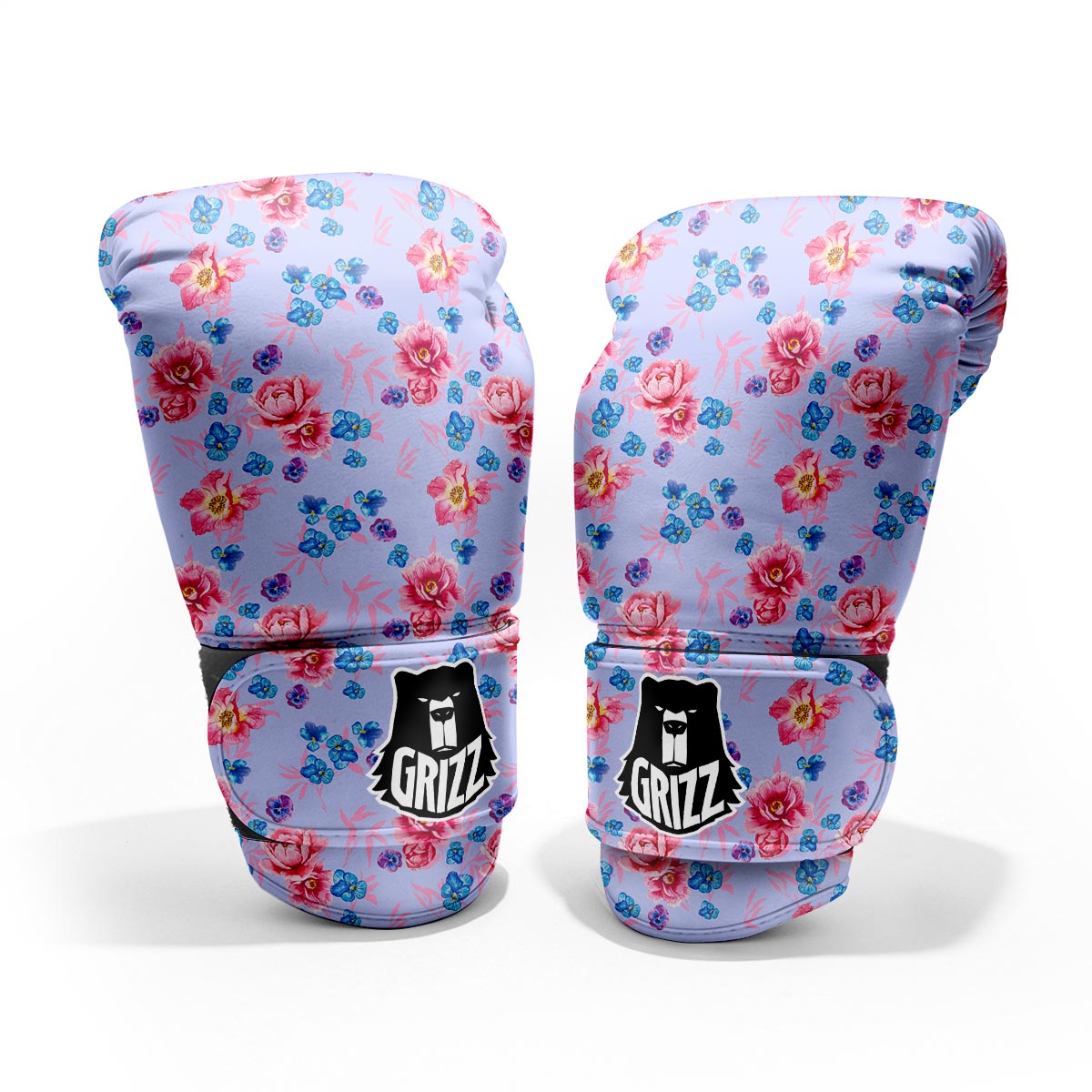 Floral Flower Rose Pansy Print Pattern Sparring Gloves-grizzshop