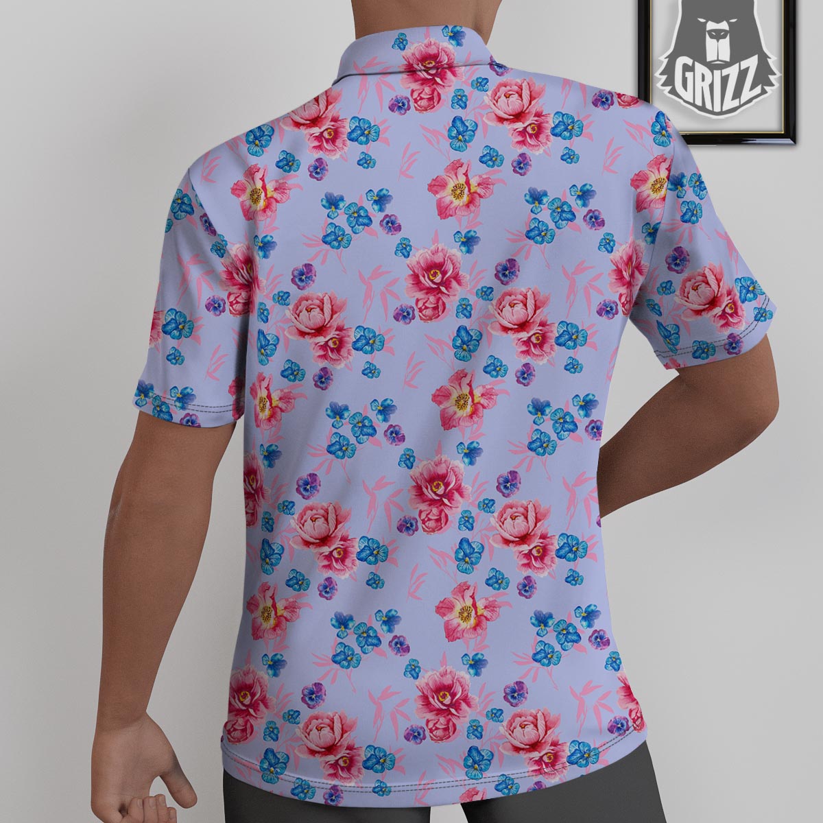 Floral Flower Rose Pansy Print Pattern Untucked Shirts-grizzshop