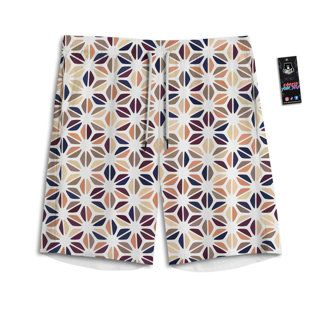 Flowers Lavender Print Pattern Men's Athletic Shorts
