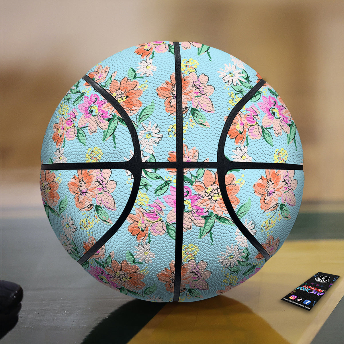 Floral Girly Vintage Print Pattern Basketball