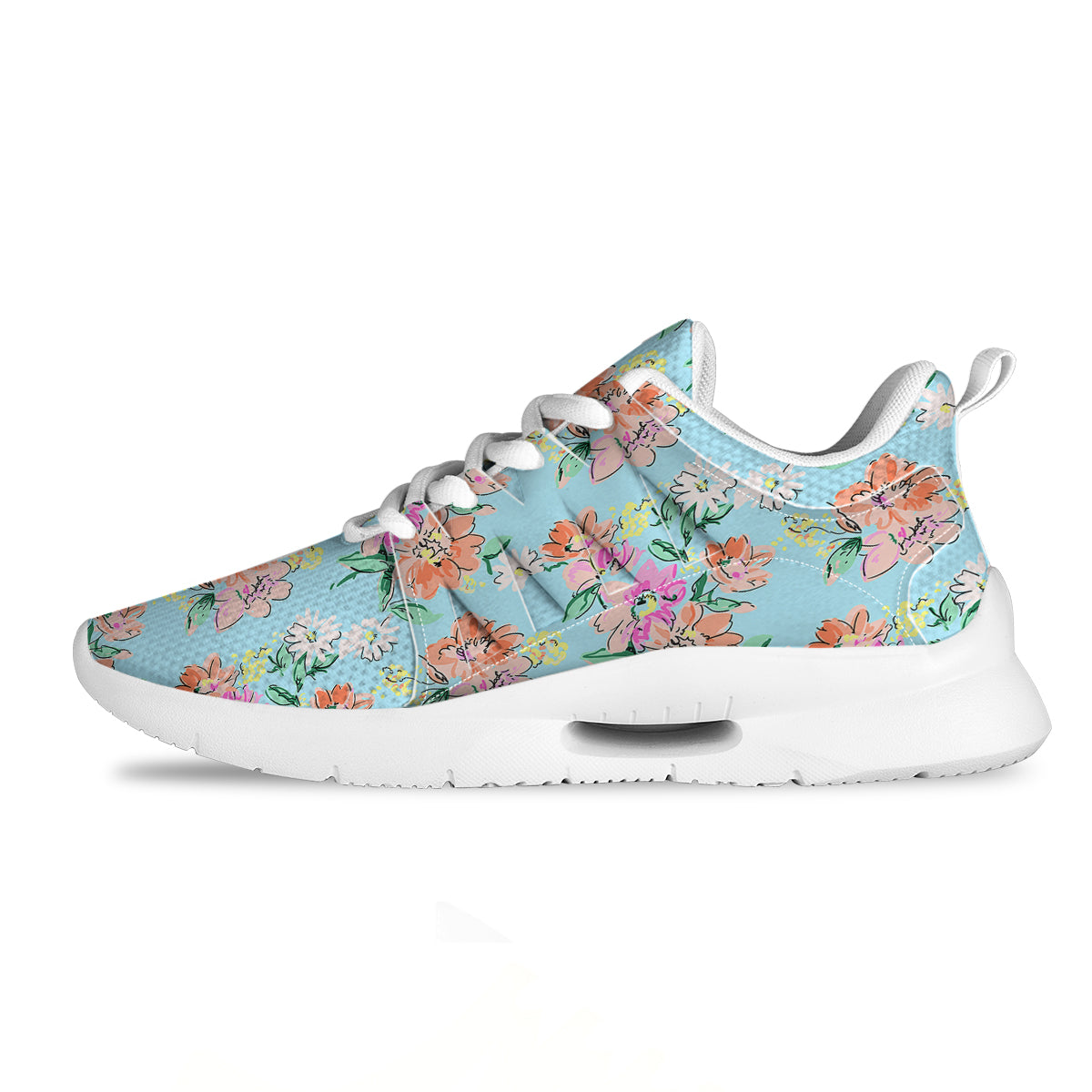Floral Girly Vintage Print Pattern Tennis Shoes-grizzshop