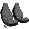 Floral Glen Plaid White And Black Print Car Seat Covers-grizzshop