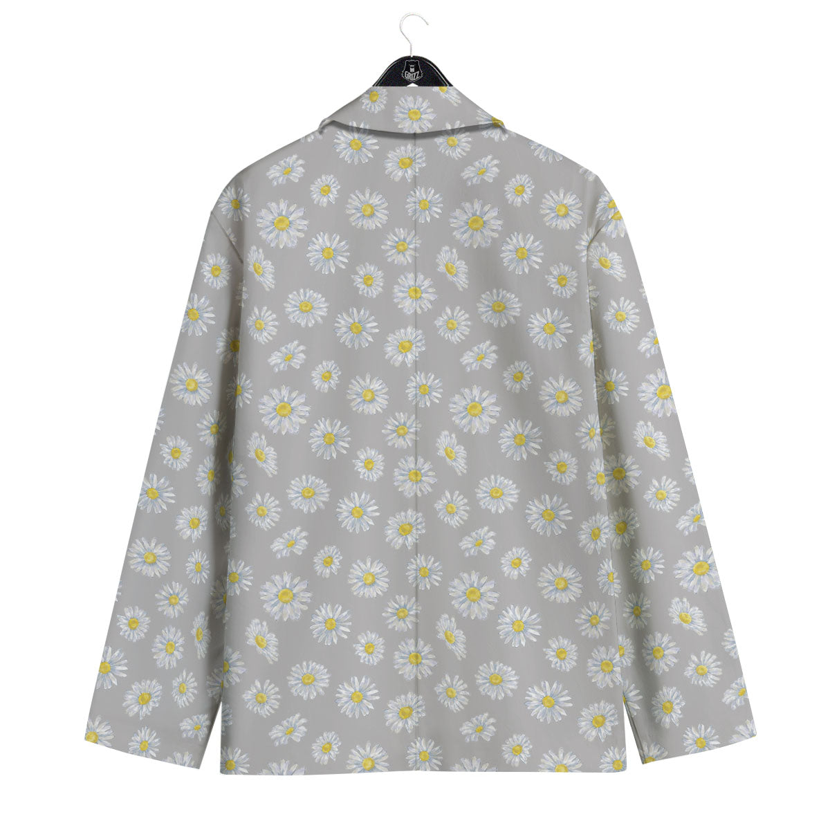 Floral Grey Daisy Print Pattern Men's Sport Coat-grizzshop