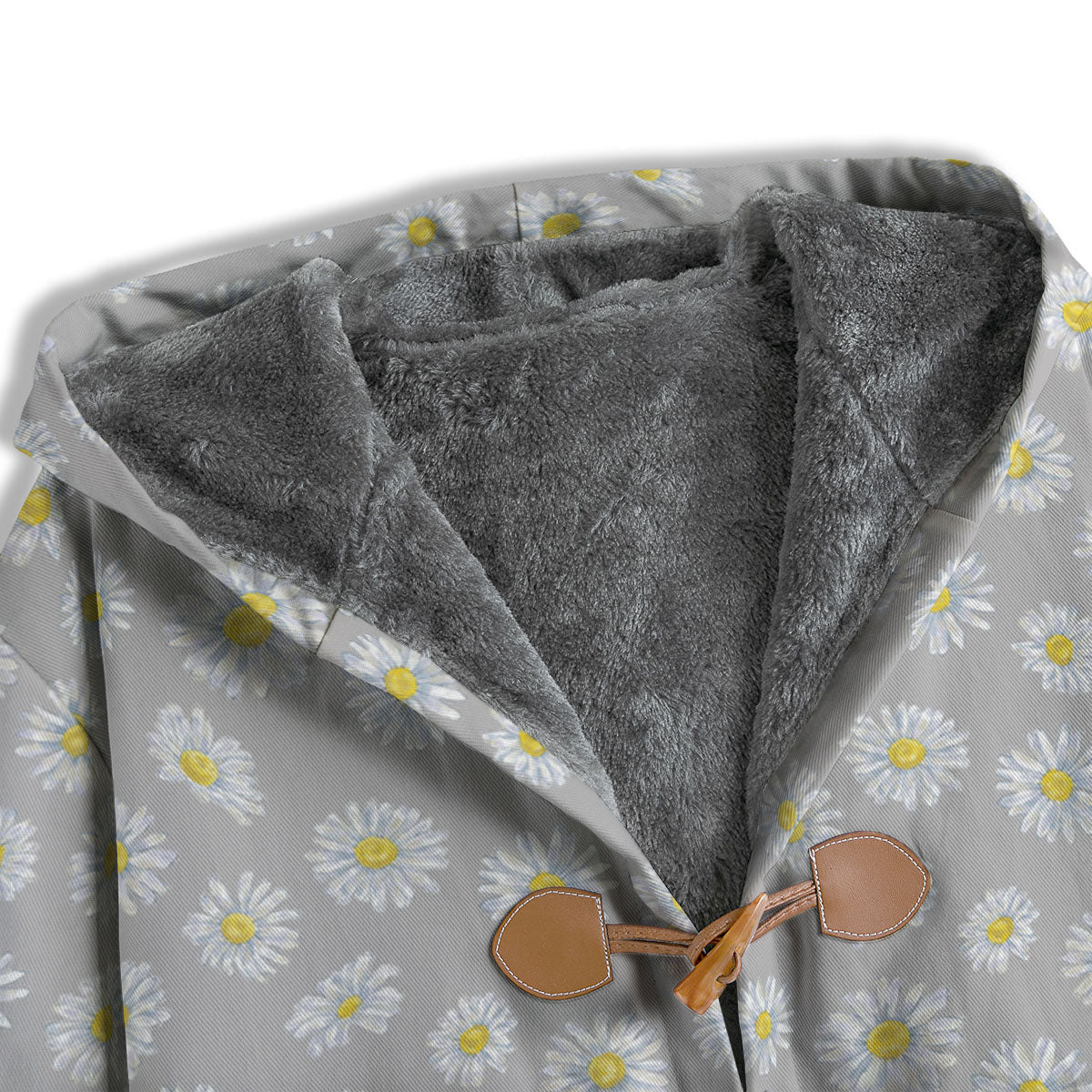 Floral Grey Daisy Print Pattern Men's Windbreaker Jacket-grizzshop