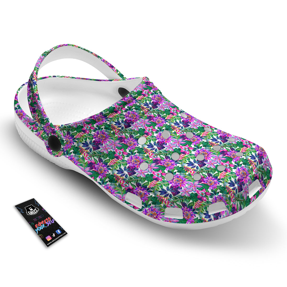 Floral Hawaii Colorful Print Pattern Clog-grizzshop
