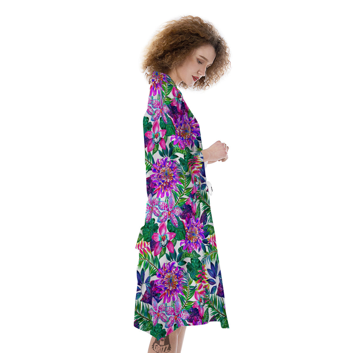 Floral Hawaii Colorful Print Pattern Colorful Kimono-grizzshop