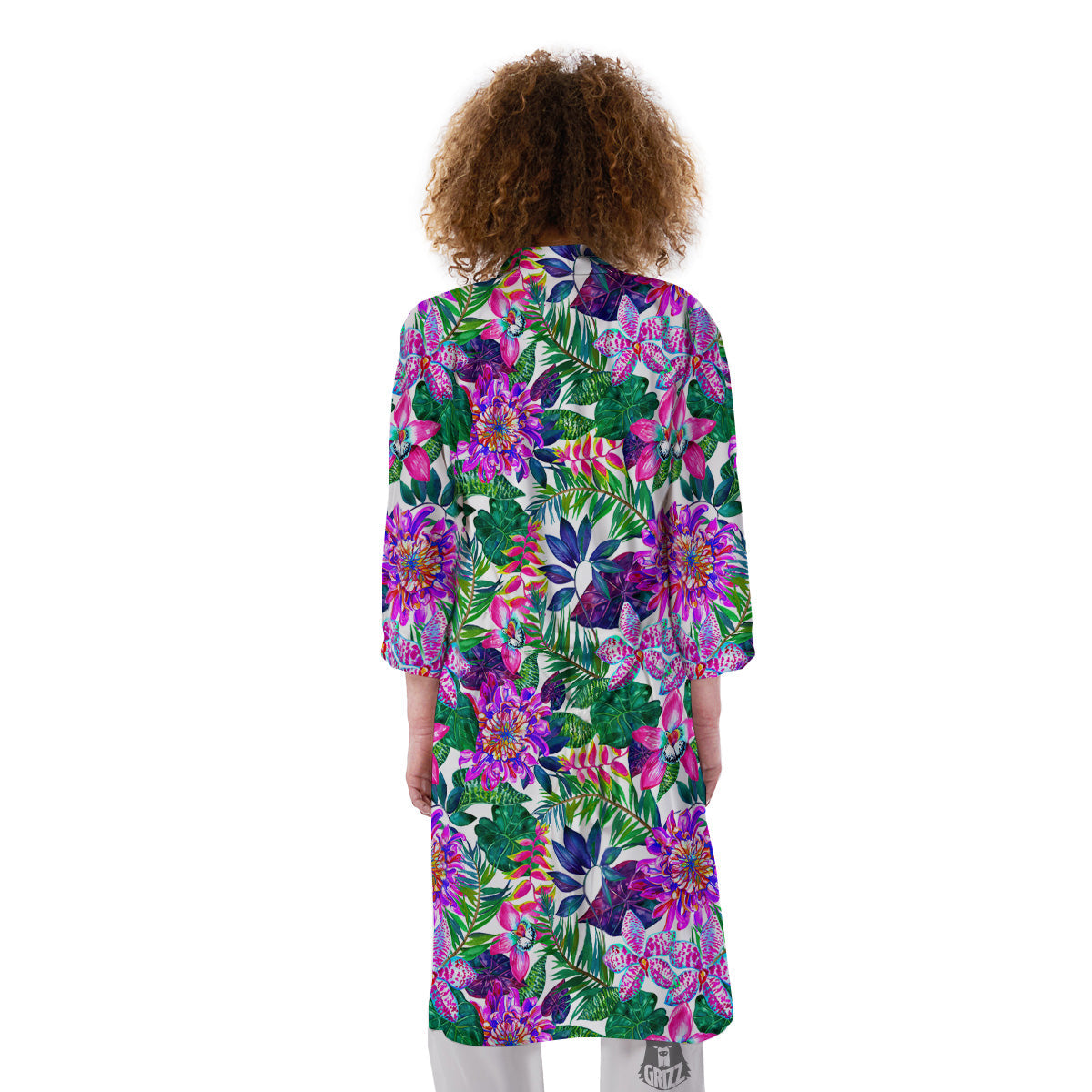 Floral Hawaii Colorful Print Pattern Colorful Kimono-grizzshop