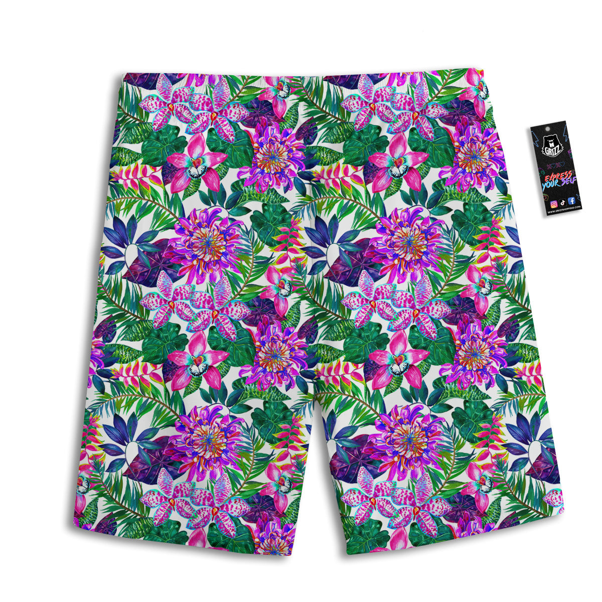 Floral Hawaii Colorful Print Pattern Colorful Men's Athletic Shorts