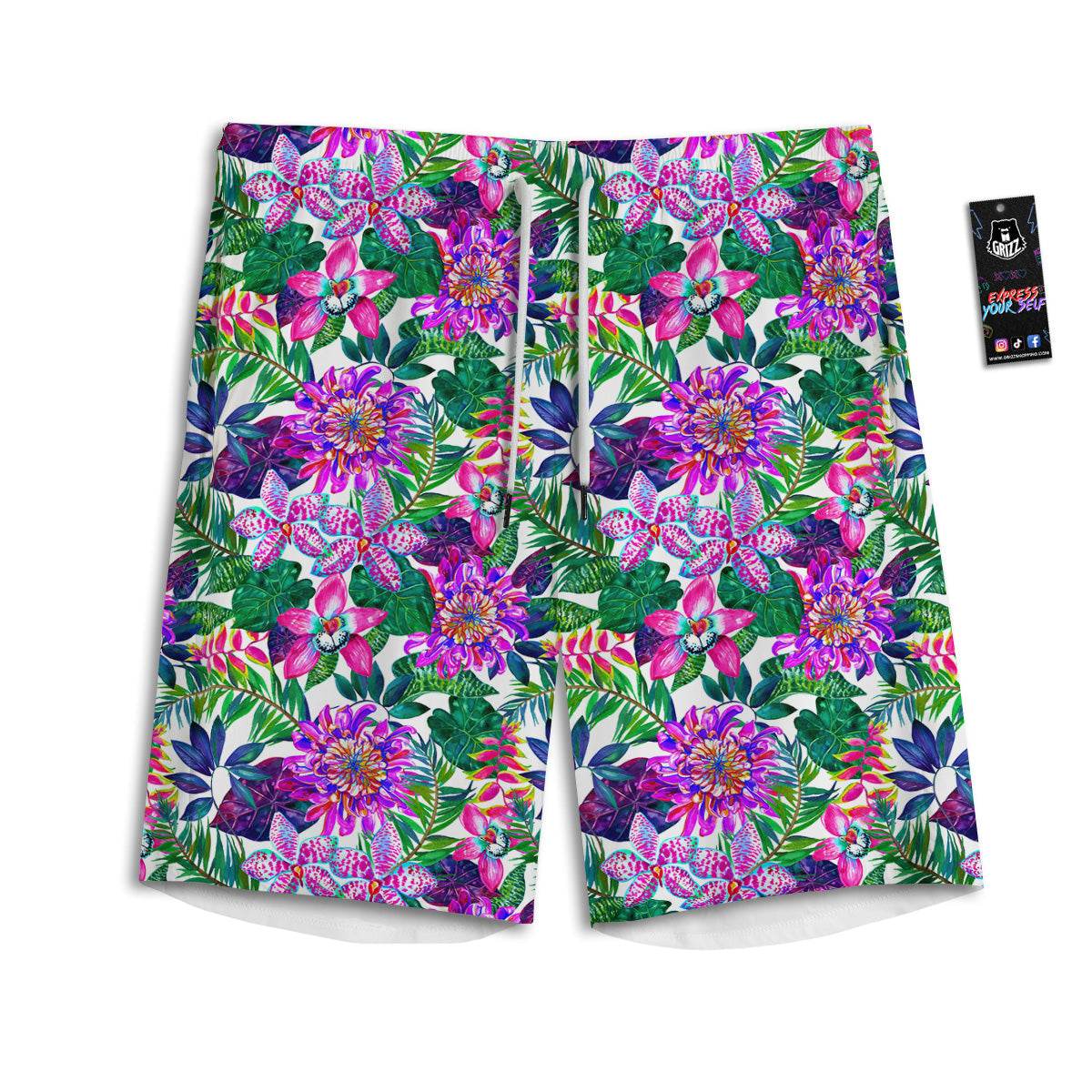 Floral Hawaii Colorful Print Pattern Colorful Men's Athletic Shorts