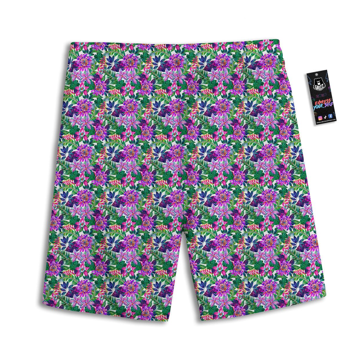 Floral Hawaii Colorful Print Pattern Men's Athletic Shorts
