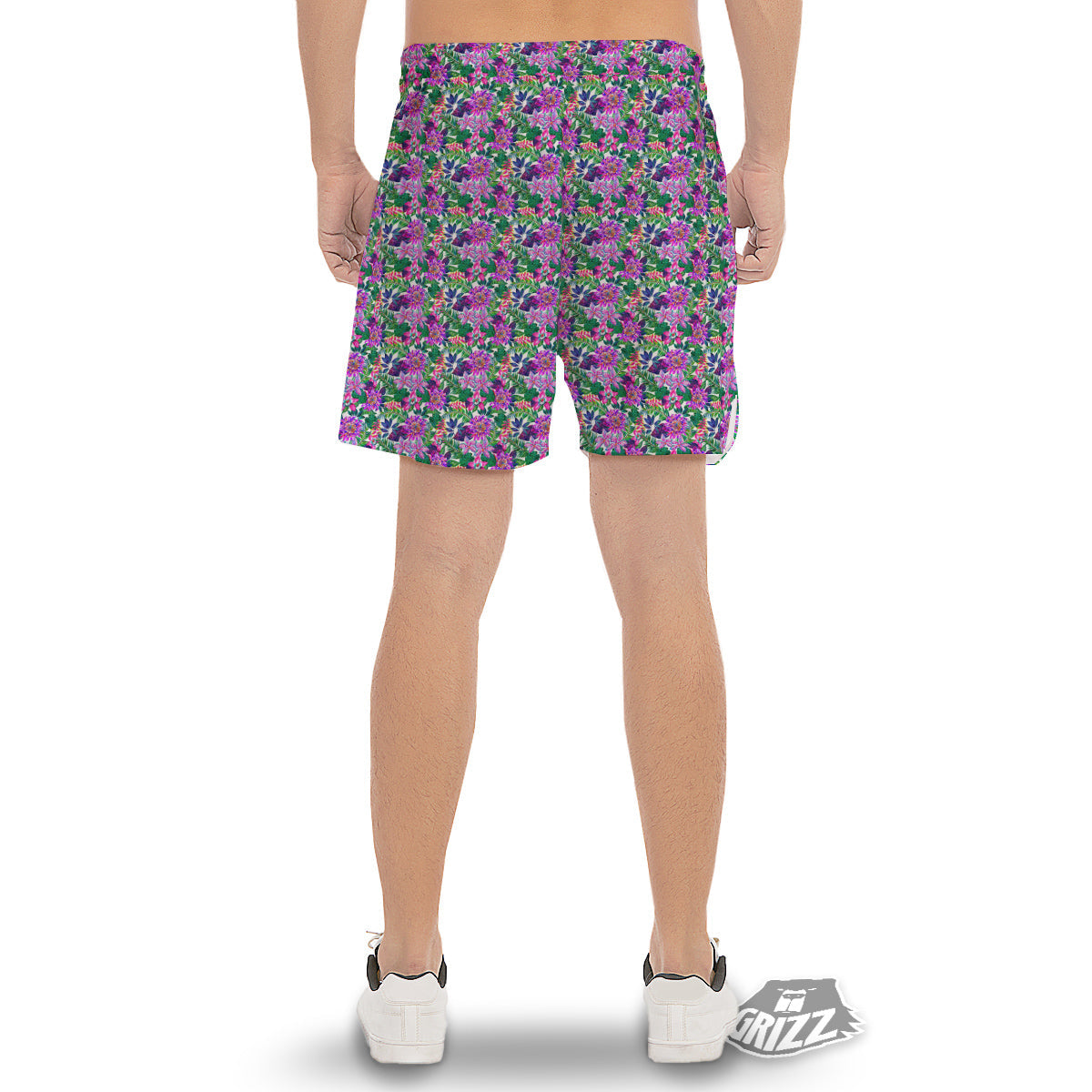 Floral Hawaii Colorful Print Pattern Men's Gym Shorts-grizzshop