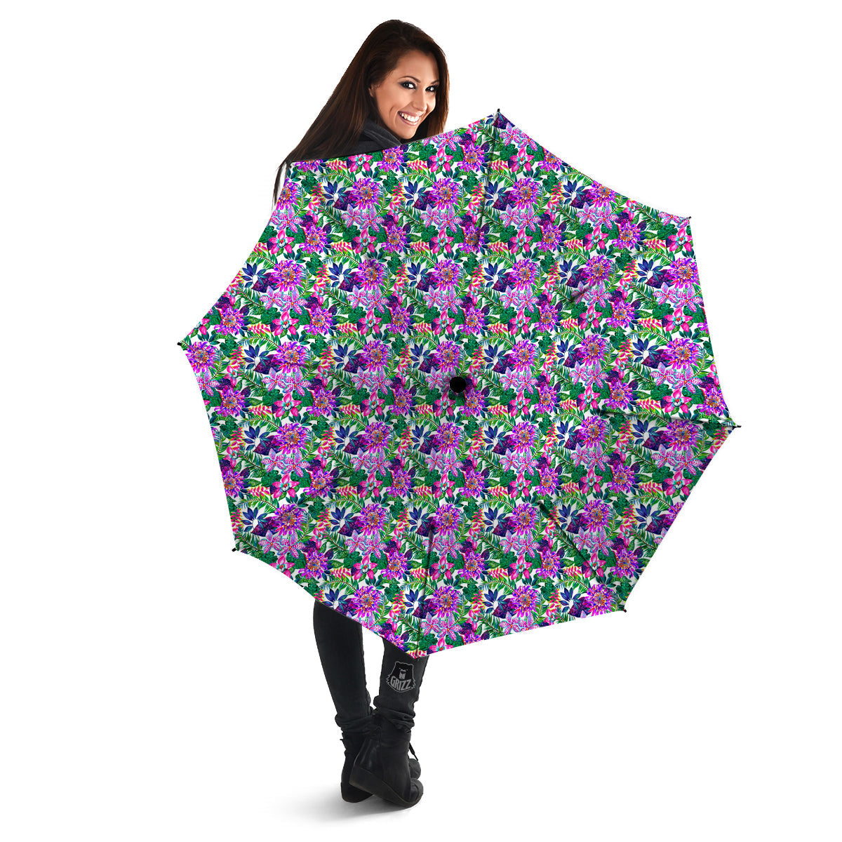 Floral Hawaii Colorful Print Pattern Umbrella-grizzshop