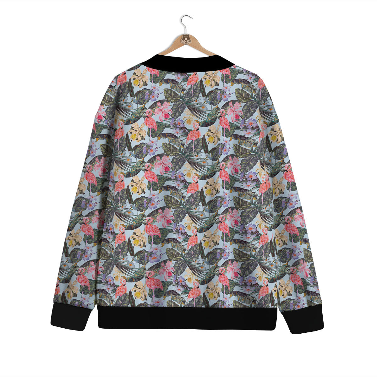 Floral Hawaiian And Flamingo Print Cardigan-grizzshop