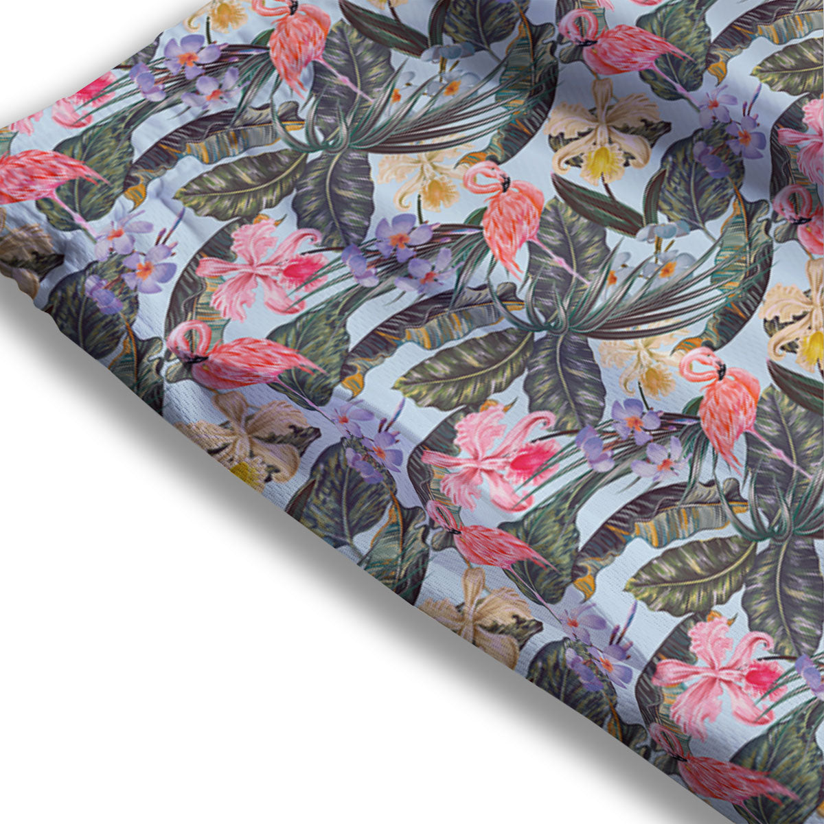 Floral Hawaiian And Flamingo Print Mesh Shorts
