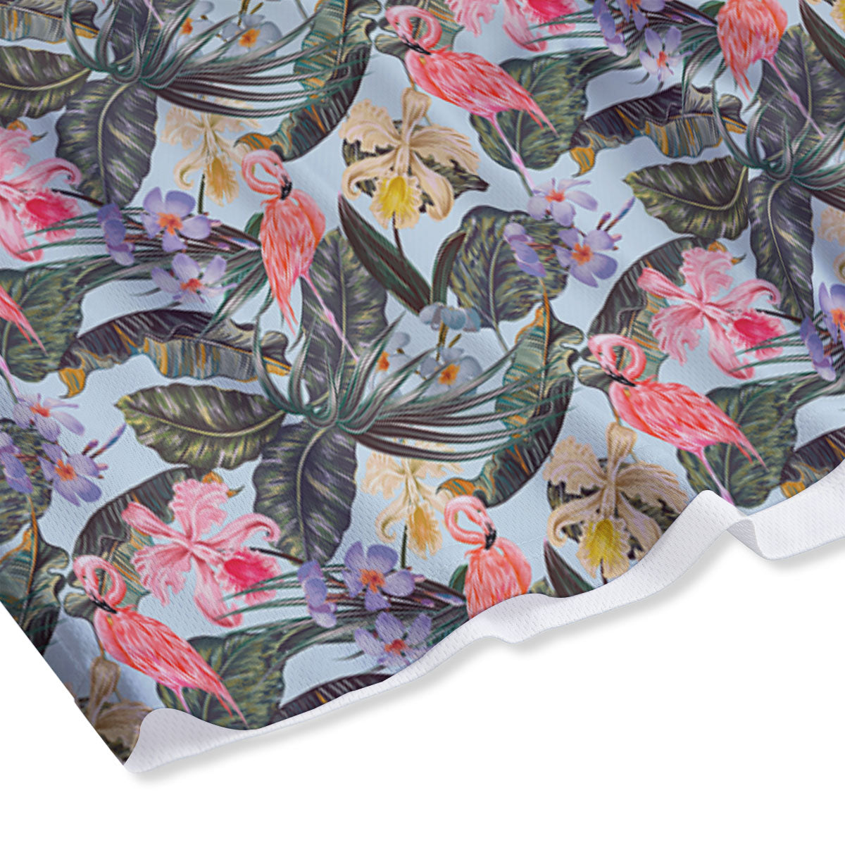 Floral Hawaiian And Flamingo Print Mesh Shorts