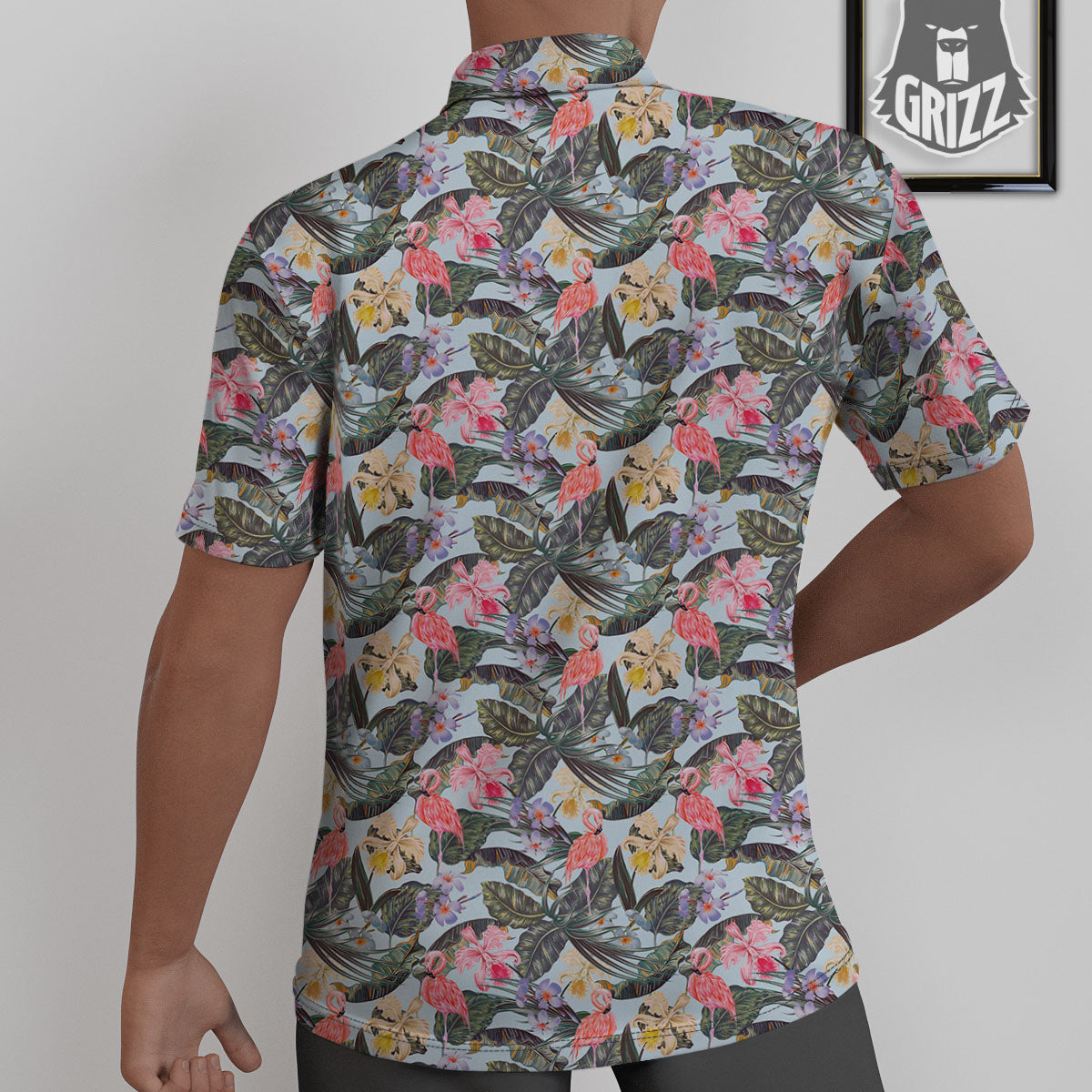 Floral Hawaiian And Flamingo Print Untucked Shirts-grizzshop