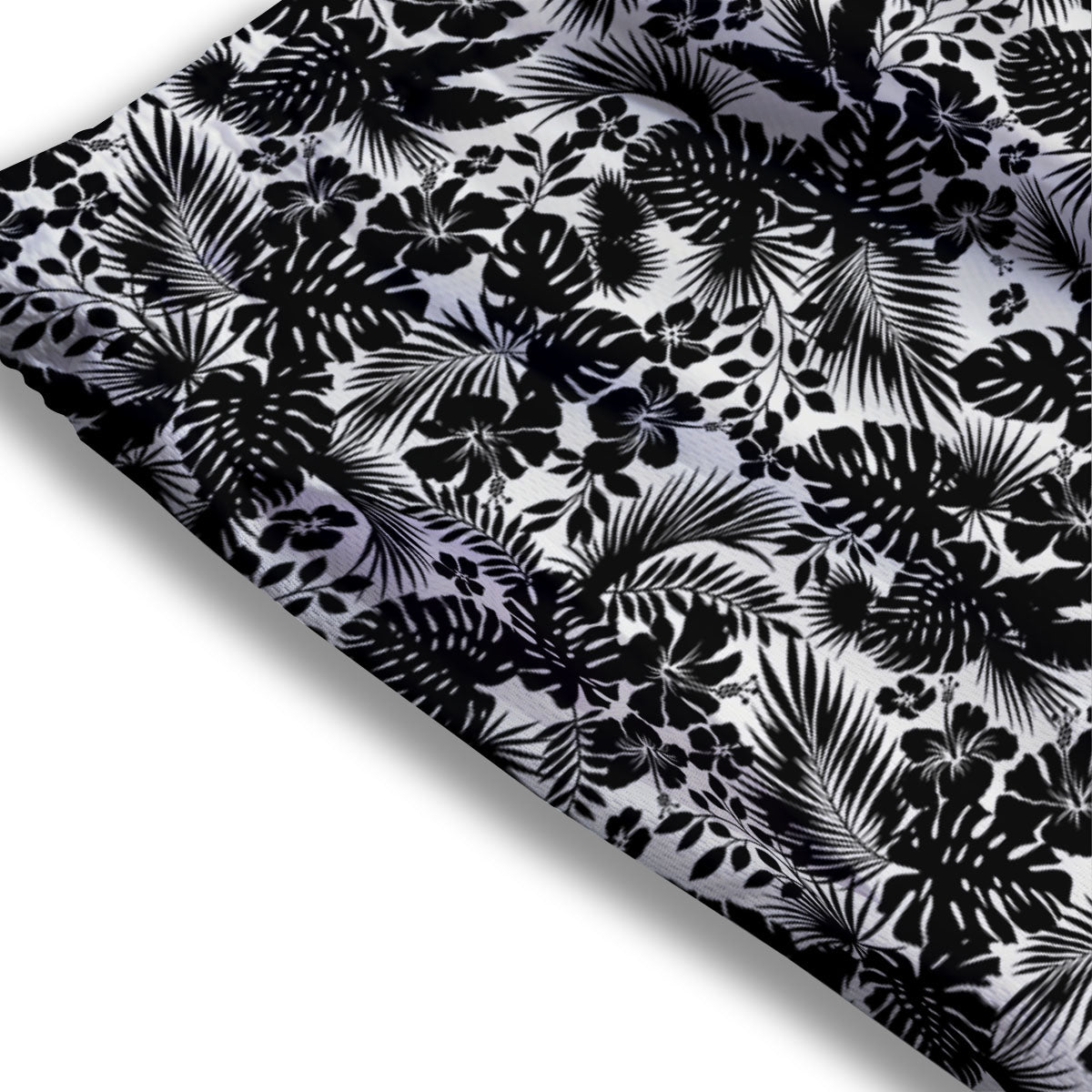 Floral Hawaiian Monochrome Print Pattern Mesh Shorts
