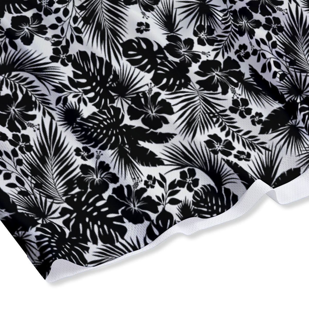 Floral Hawaiian Monochrome Print Pattern Mesh Shorts