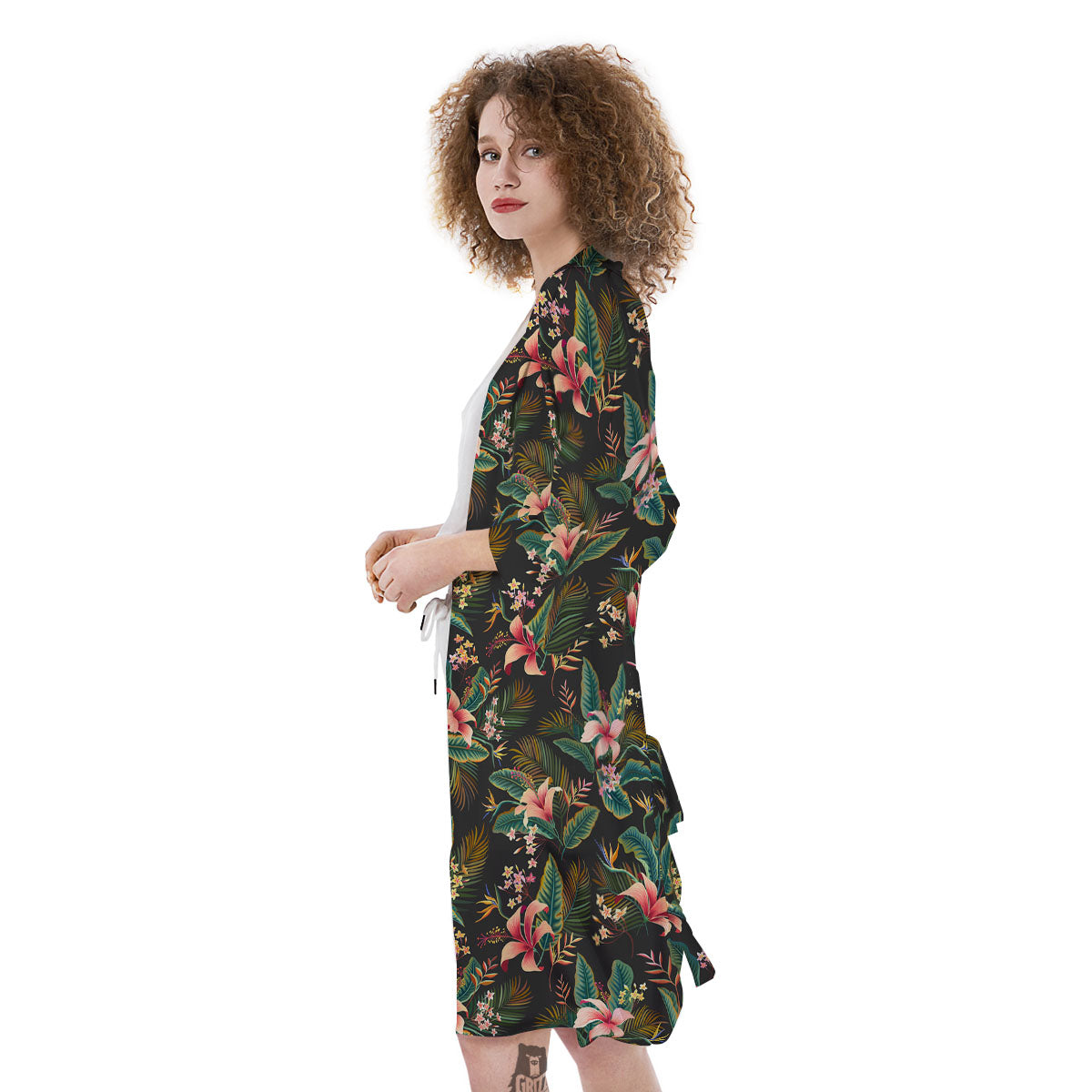 Floral Hawaiian Print Pattern Kimono-grizzshop