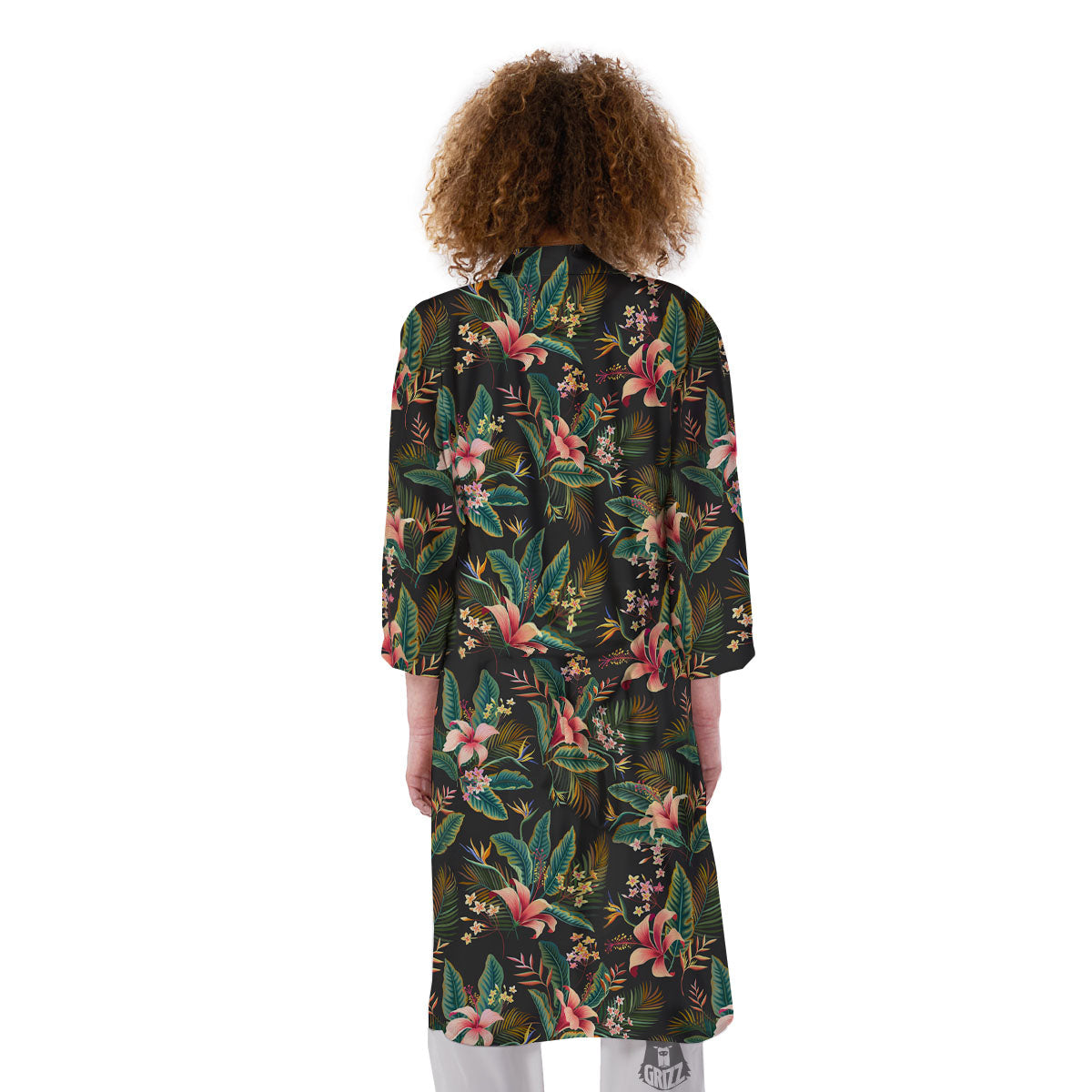 Floral Hawaiian Print Pattern Kimono-grizzshop