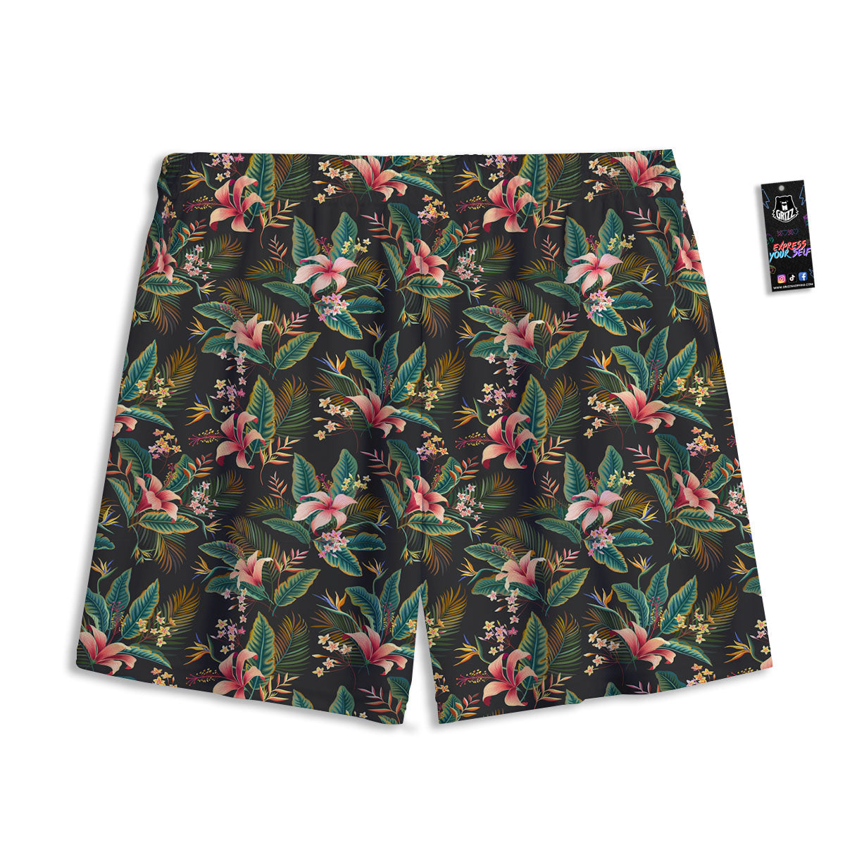 Floral Hawaiian Print Pattern Mesh Shorts