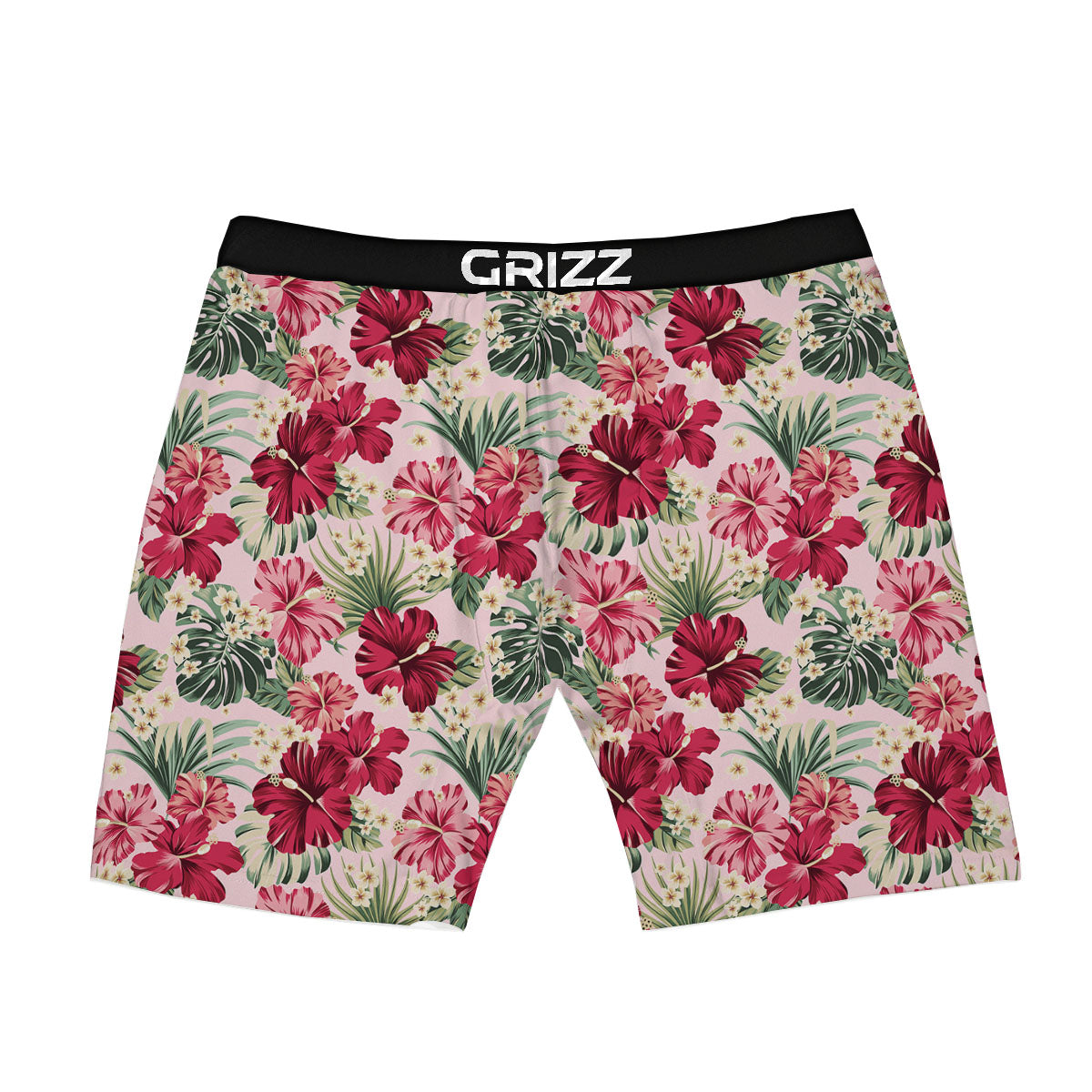 Floral Hibiscus Flower Print Pattern Boxer Briefs-grizzshop
