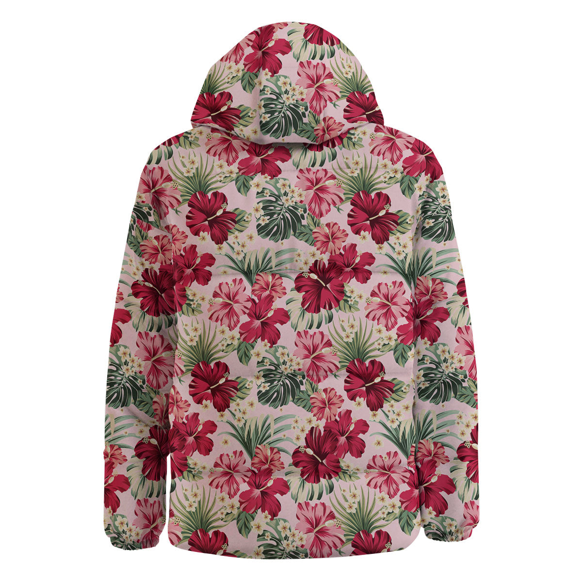 Floral Hibiscus Flower Print Pattern Down Jacket-grizzshop
