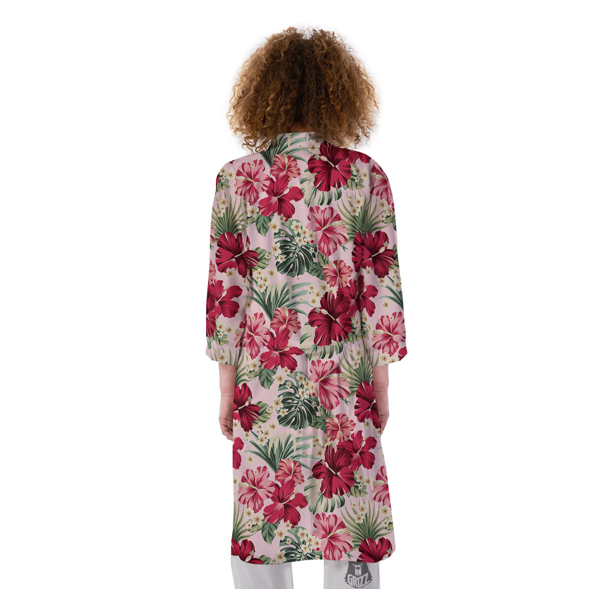 Floral Hibiscus Flower Print Pattern Kimono-grizzshop