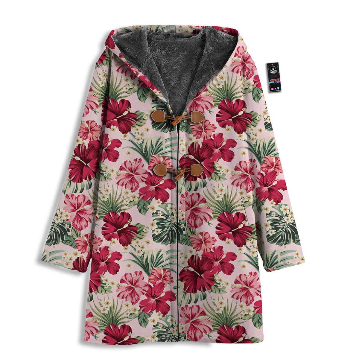 Floral Hibiscus Flower Print Pattern Men's Windbreaker Jacket-grizzshop