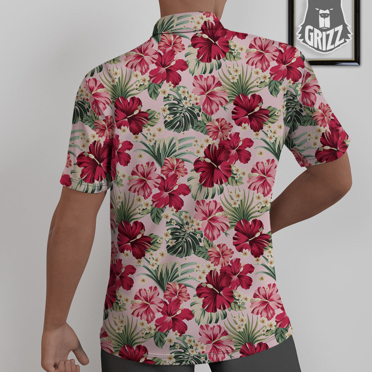 Floral Hibiscus Flower Print Pattern Untucked Shirts-grizzshop