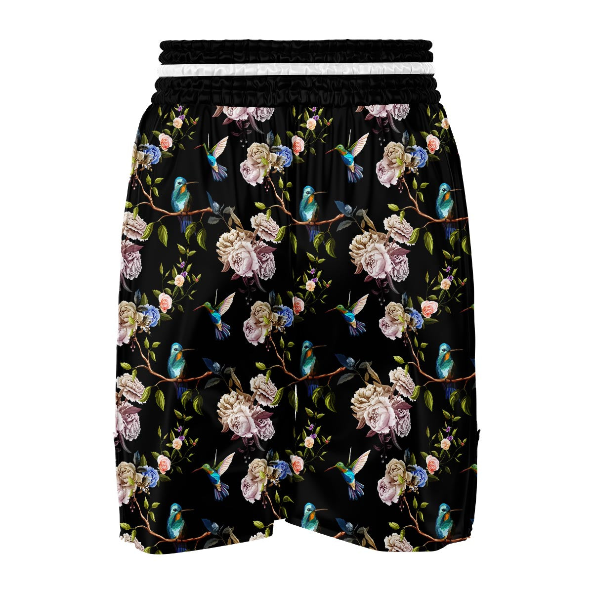 Floral Hummingbird Boxing Shorts-grizzshop