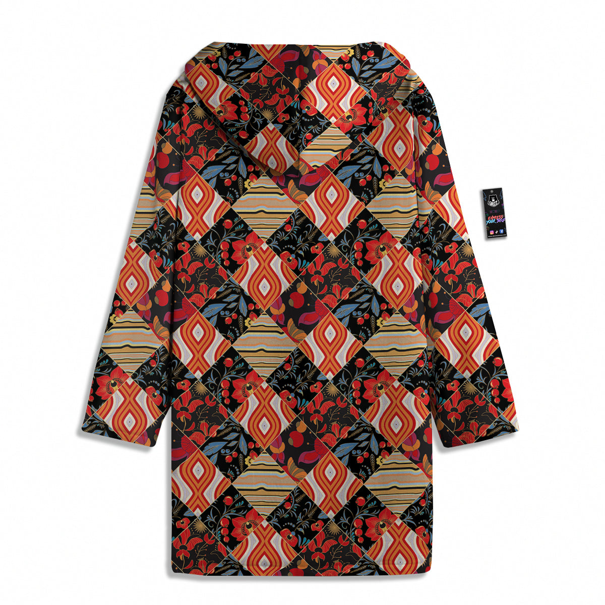 Floral Indian Patchwork Print Pattern Men's Windbreaker Jacket-grizzshop