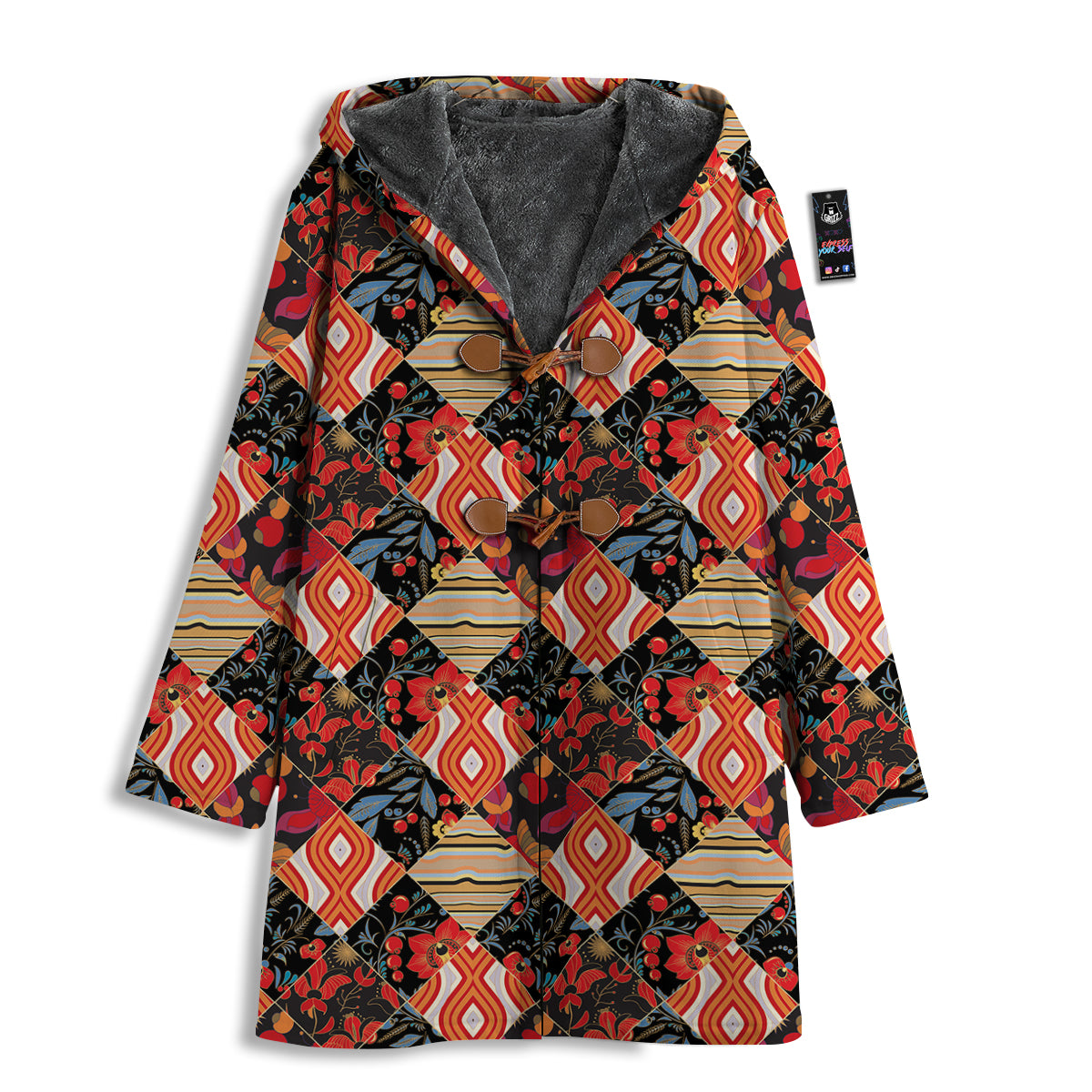 Floral Indian Patchwork Print Pattern Men's Windbreaker Jacket-grizzshop