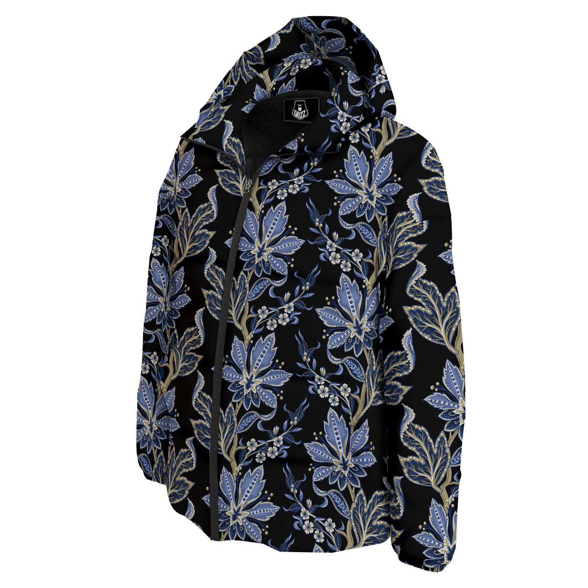 Floral Indian Vintage Print Pattern Down Jacket-grizzshop