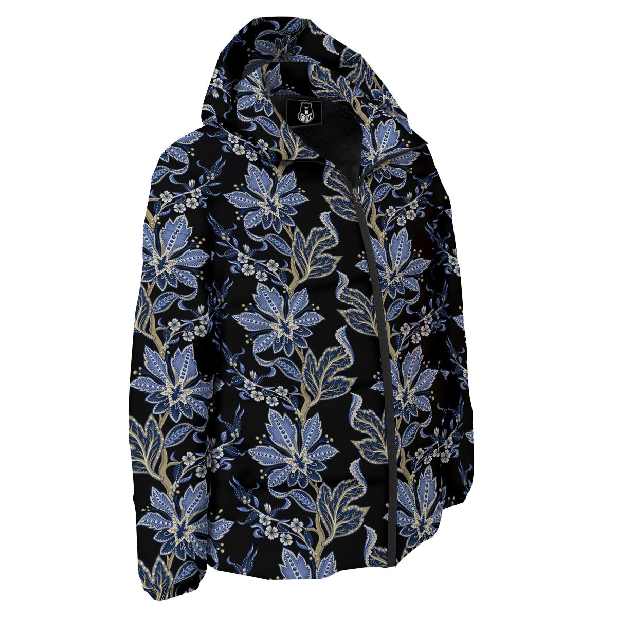 Floral Indian Vintage Print Pattern Down Jacket-grizzshop