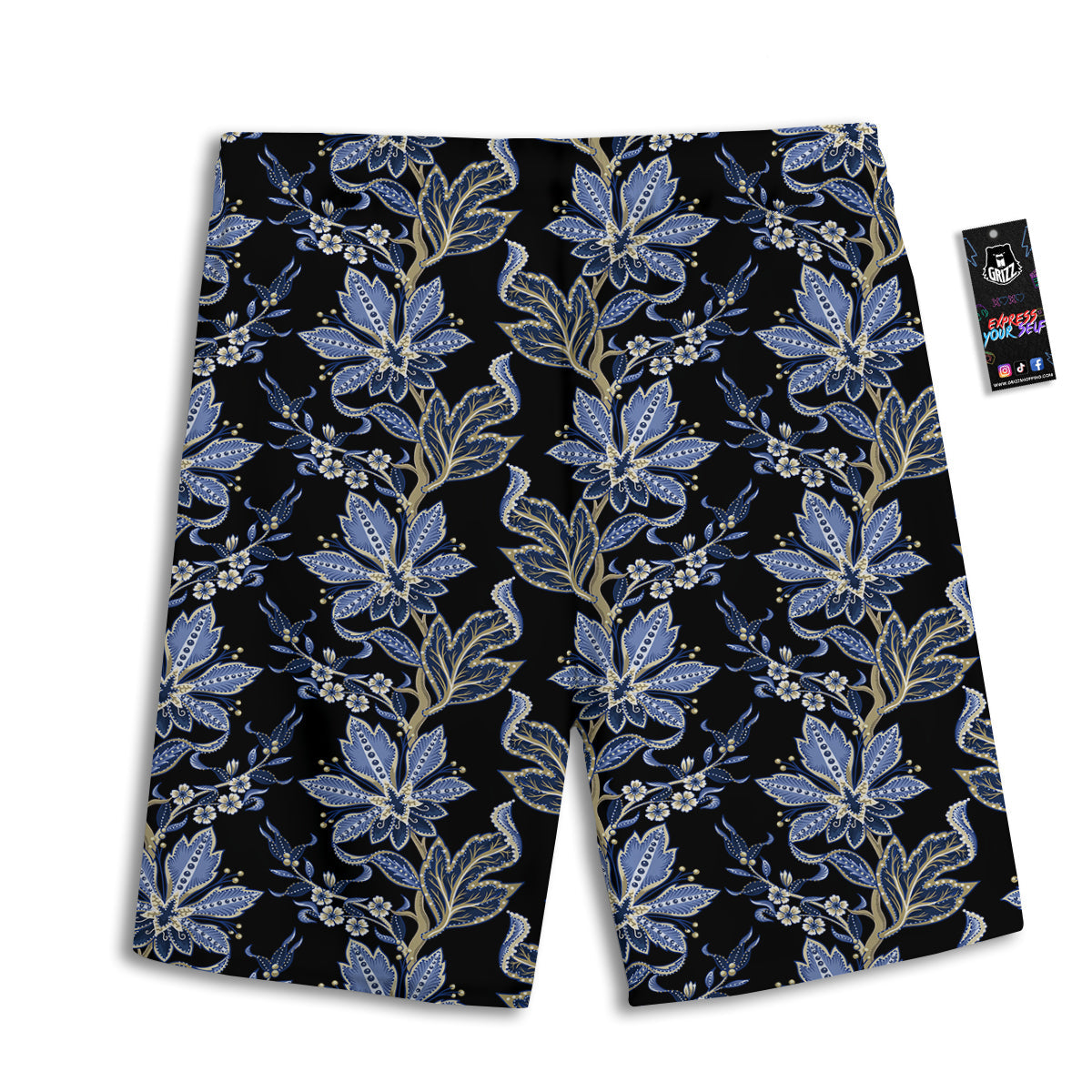 Floral Indian Vintage Print Pattern Men's Athletic Shorts