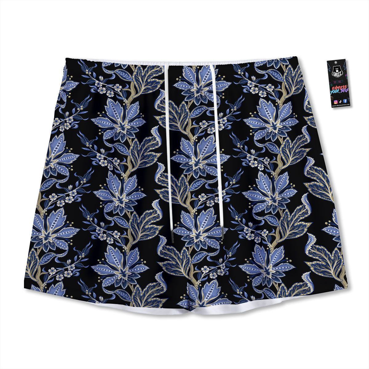 Floral Indian Vintage Print Pattern Mesh Shorts