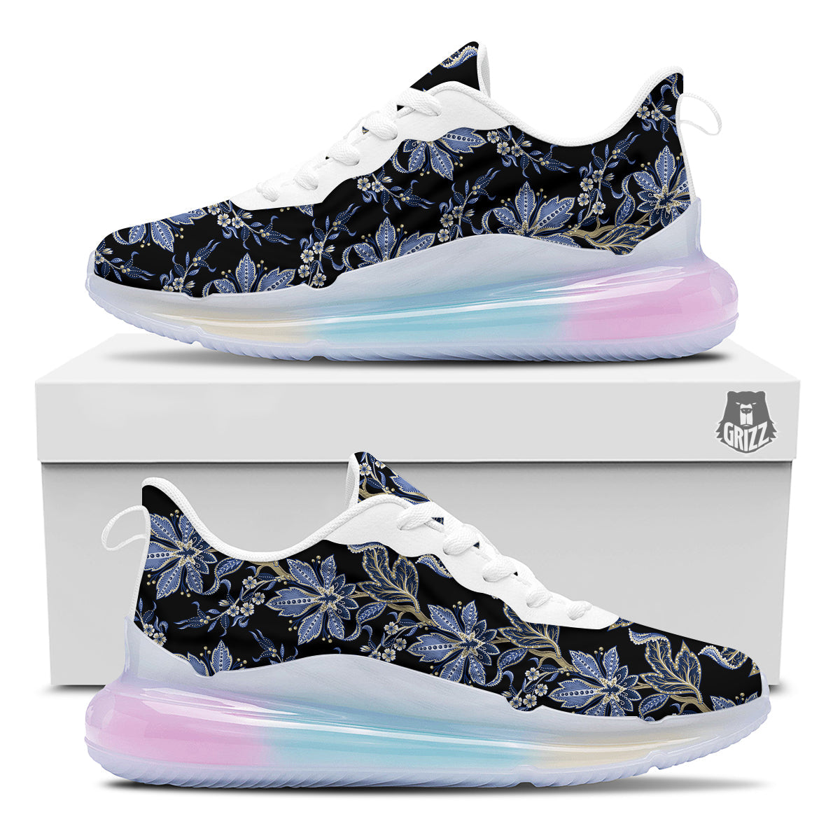 Floral Indian Vintage Print Pattern Running Sneakers-grizzshop
